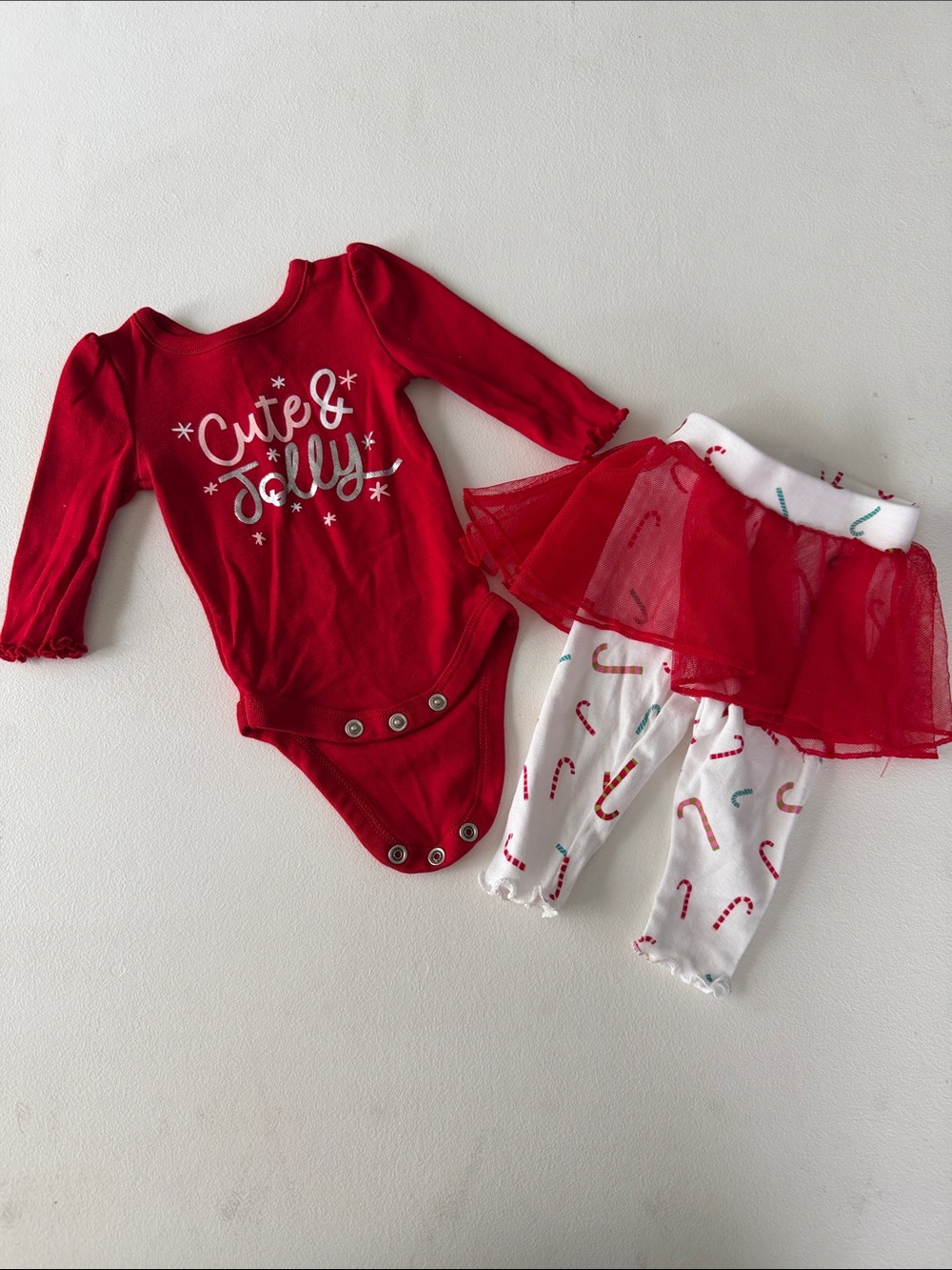 okie dokie Red and White Holiday Baby Outfit